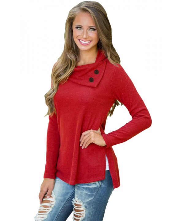 Dark Red Cowboy Fashion Button Detail Sweatshirt