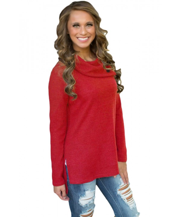 Dark Red Cowboy Fashion Button Detail Sweatshirt