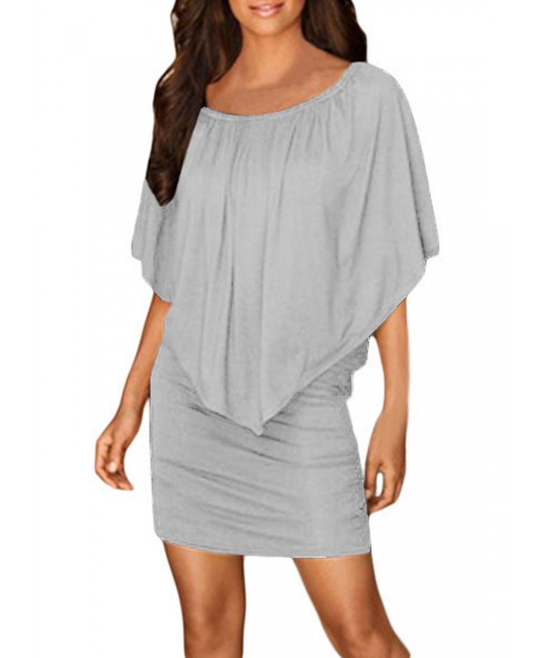 Multiple Dressing Layered Grey Mini Poncho Dress