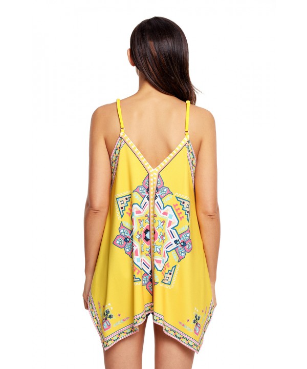 Yellow Tribal Print Summer Holiday Tank Top