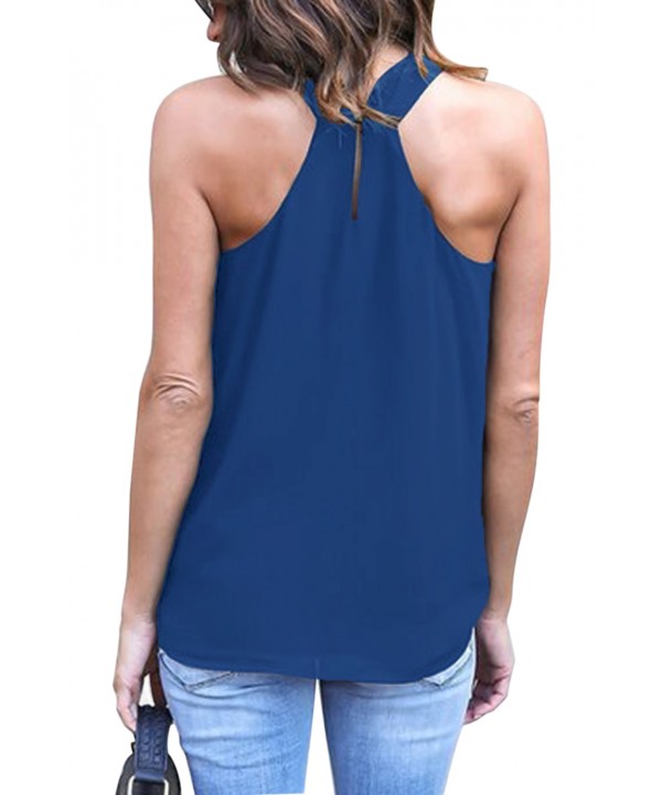 Royal Blue Athena Drape Wrapped Tank Top