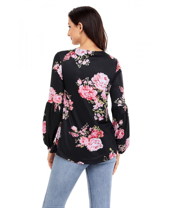 Black Floral Criss Cross Long Sleeve Top