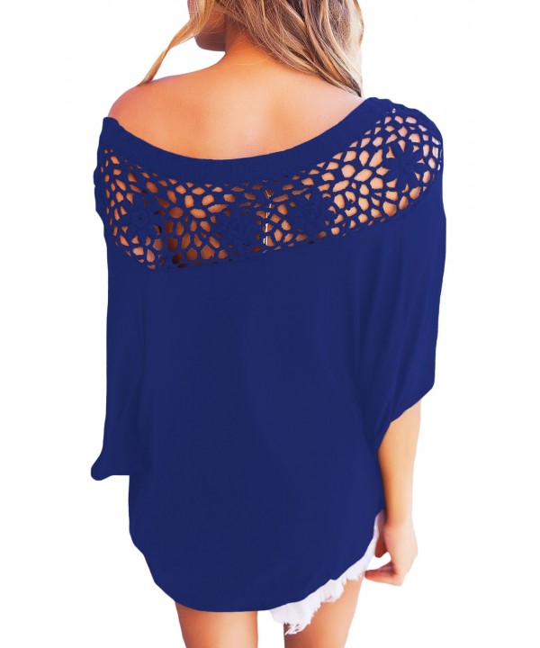 Royal Blue Crochet Neckline Top