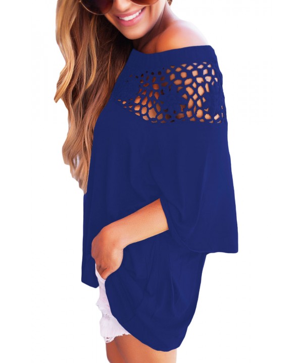 Royal Blue Crochet Neckline Top