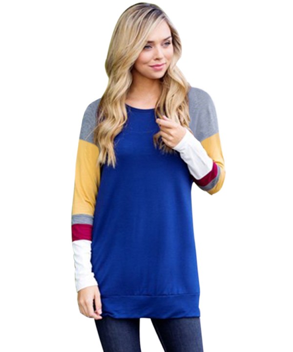 Multicolor Long Sleeve Royal Blue Sweatshirt