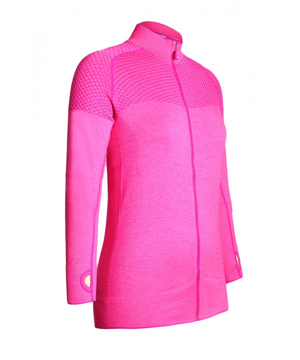 Rosy Atheletic Running Yoga Jacket with Mesh Accent