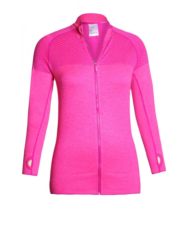 Rosy Atheletic Running Yoga Jacket with Mesh Accent