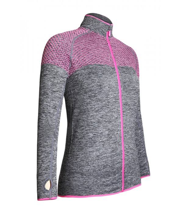 Gray Atheletic Running Yoga Jacket with Mesh Accent