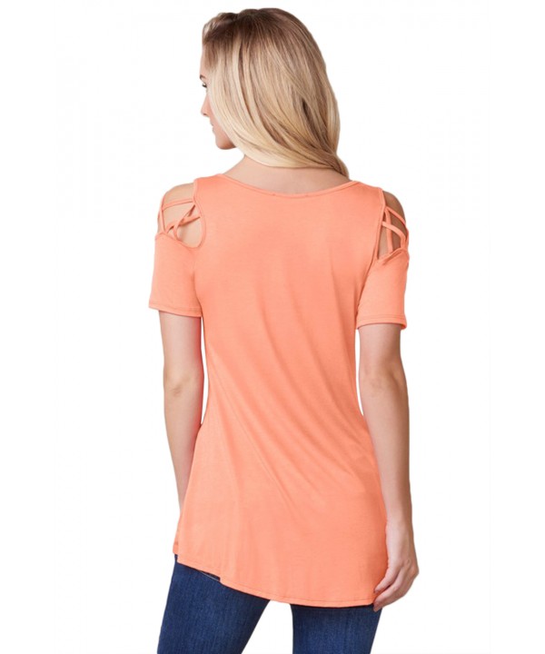 Coral Strappy Cold Shoulder Top