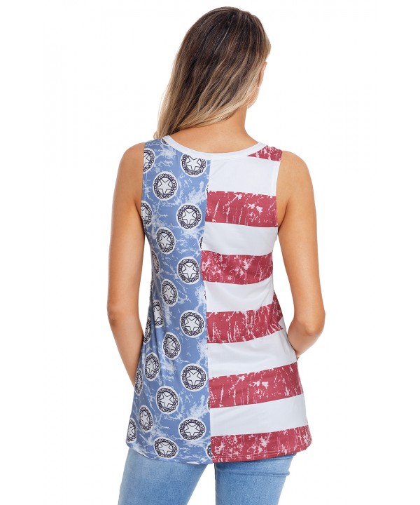 Trendy Flag Pattern Patchwork Casual Tank Top