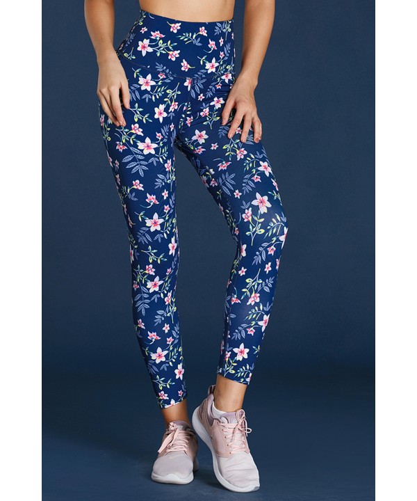 High Waist Floral Print Compression Womens Leggings