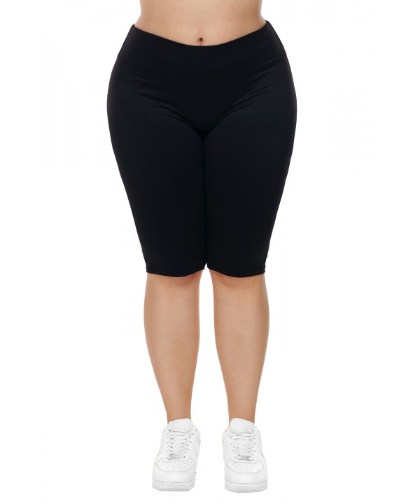 Black Knee Length Plus Size Sports Pants