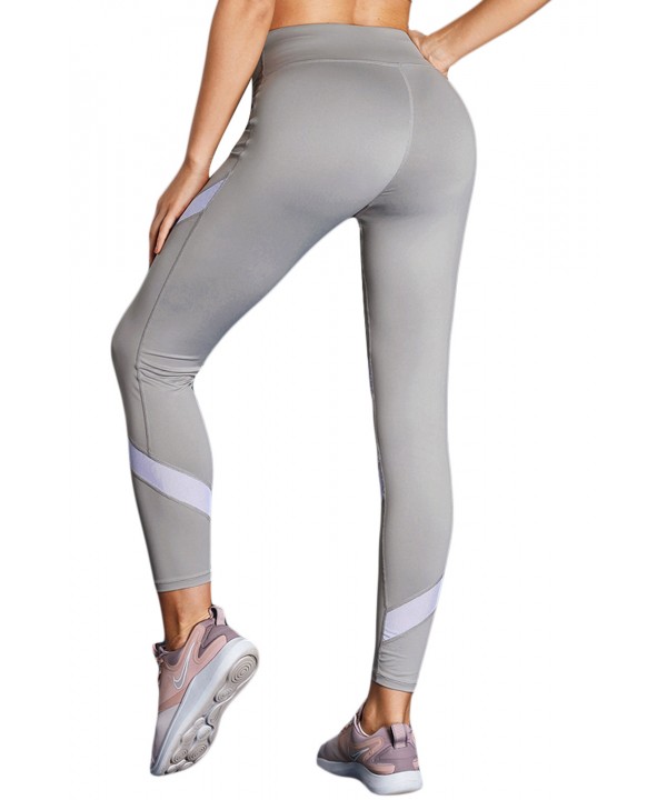 White Gray Patchwork High Waist Gym Leggings