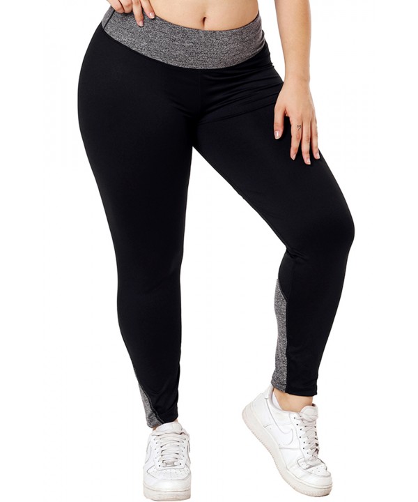 Black Heathered Splice Plus Size Yoga Pants